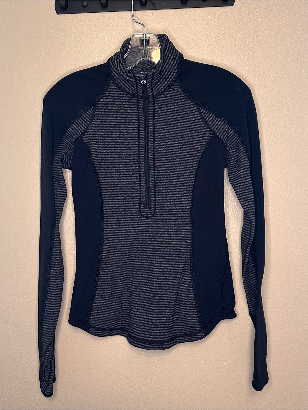 lululemon athletica Run U-Turn Pullover Striped Quarter-Zip Long Sleeve Top